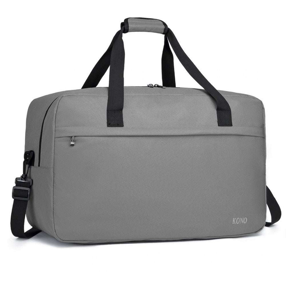 E1960L - KONO LIGHTWEIGHT MULTI PURPOSE UNISEX SPORTS TRAVEL DUFFEL BAG - GREY