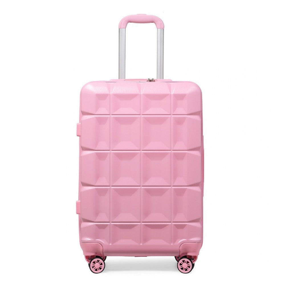 K2292L - KONO 28 INCH LIGHTWEIGHT HARD SHELL ABS SUITCASE WITH TSA LOCK - PINK