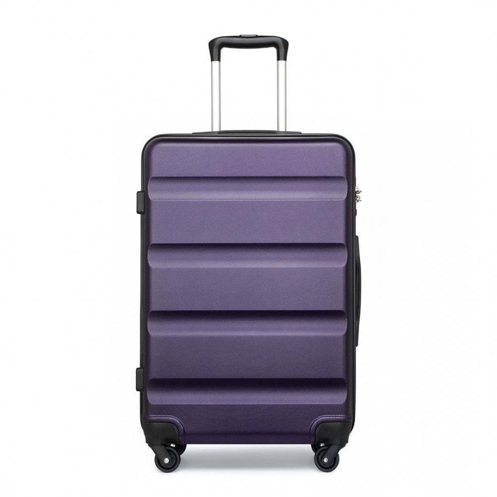 K2191L - KONO 24 INCH CHECK IN LUGGAGE - STREAMLINED ABS HARDSHELL SUITCASE WITH SECURE TSA LOCK - PURPLE