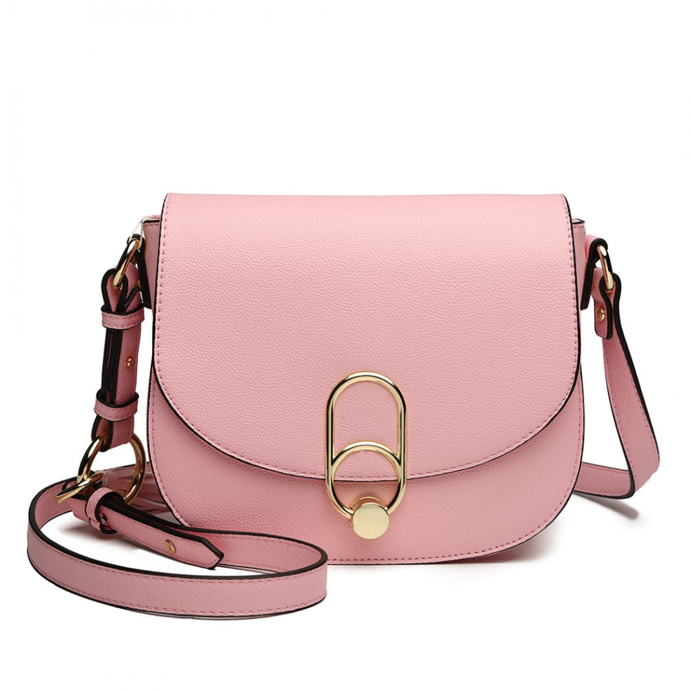 LZ1831 - MISS LULU CROSS BODY SADDLE BAG - PINK