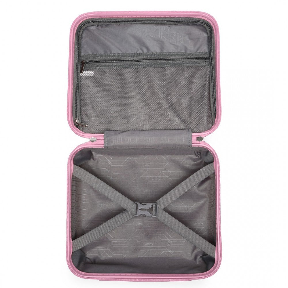 K2092L - KONO 14 INCH BRIGHT HARD SHELL PP VANITY CASE - PINK