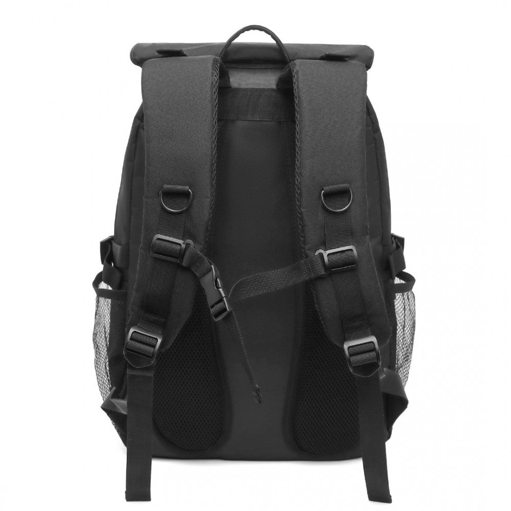 EQ2304 - KONO MEN'S VERSATILE AND SLEEK URBAN COMMUTER BACKPACK - BLACK