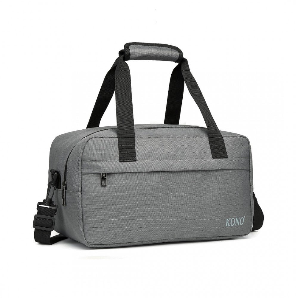 E1960S - KONO LIGHTWEIGHT MULTI PURPOSE UNISEX SPORTS TRAVEL DUFFEL BAG - GREY