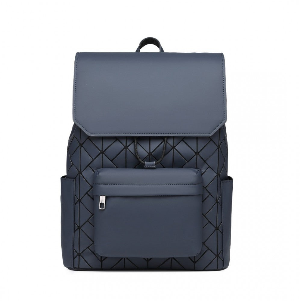 ET2417 - KONO WATER-RESISTANT URBAN GEOMETRIC BACKPACK WITH LAPTOP COMPARTMENT - BLUE