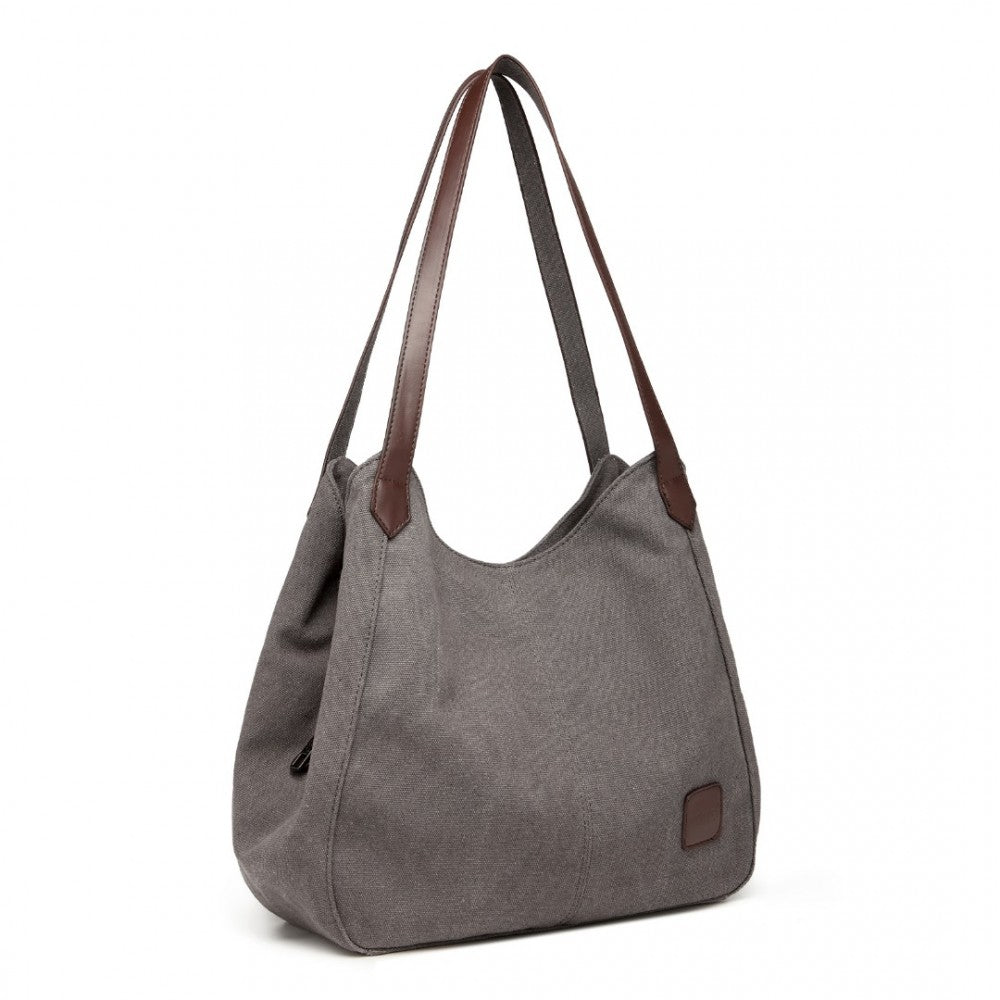 EB2040L - KONO CANVAS SHOULDER TOTE BAG - GREY