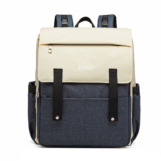 E1970 - KONO MULTI COMPARTMENT BABY CHANGING BACKPACK WITH USB CONNECTIVITY - NAVY