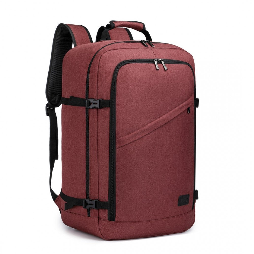 EM2231L - KONO LIGHTWEIGHT CABIN BAG TRAVEL BUSINESS BACKPACK - BURGUNDY