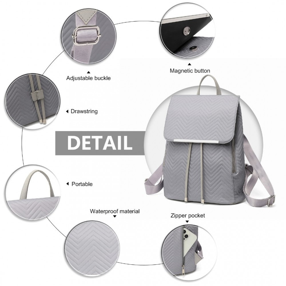 LH2358 - MISS LULU LIGHTWEIGHT AND ELEGANT DAILY BACKPACK - GREY