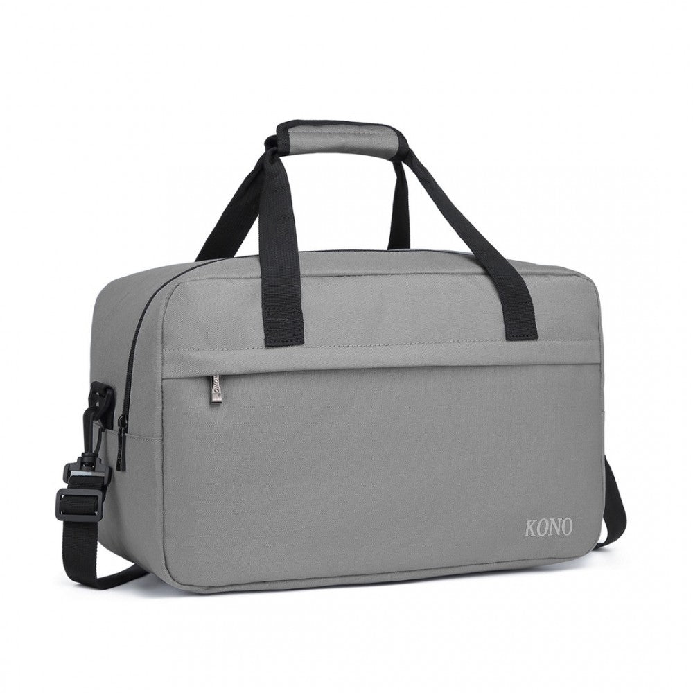 E1960M - KONO LIGHTWEIGHT MULTI PURPOSE UNISEX SPORTS TRAVEL DUFFEL BAG - GREY