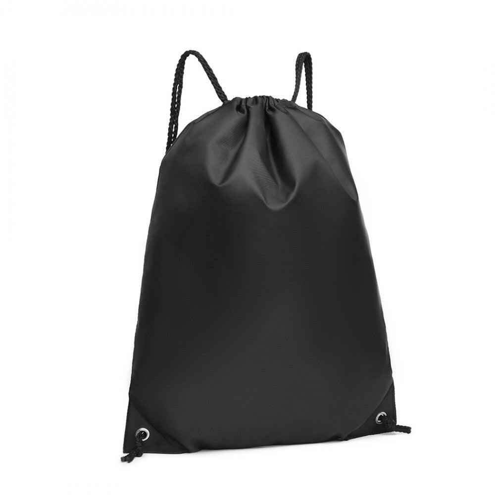 S2020 - KONO POLYESTER DRAWSTRING BACKPACK - BLACK