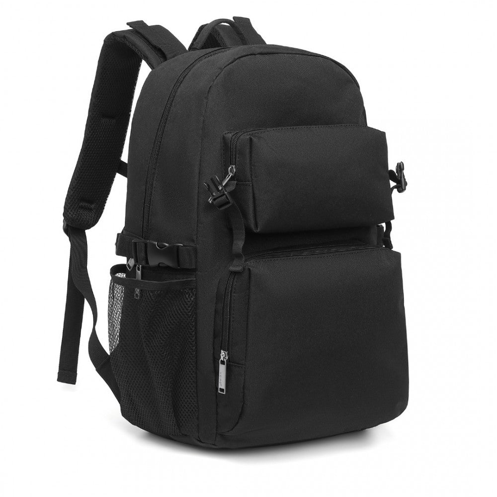 EQ2304 - KONO MEN'S VERSATILE AND SLEEK URBAN COMMUTER BACKPACK - BLACK