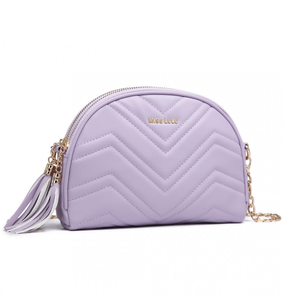 LB2236 - MISS LULU TRENDY TASSEL CROSSBODY BAG - PURPLE