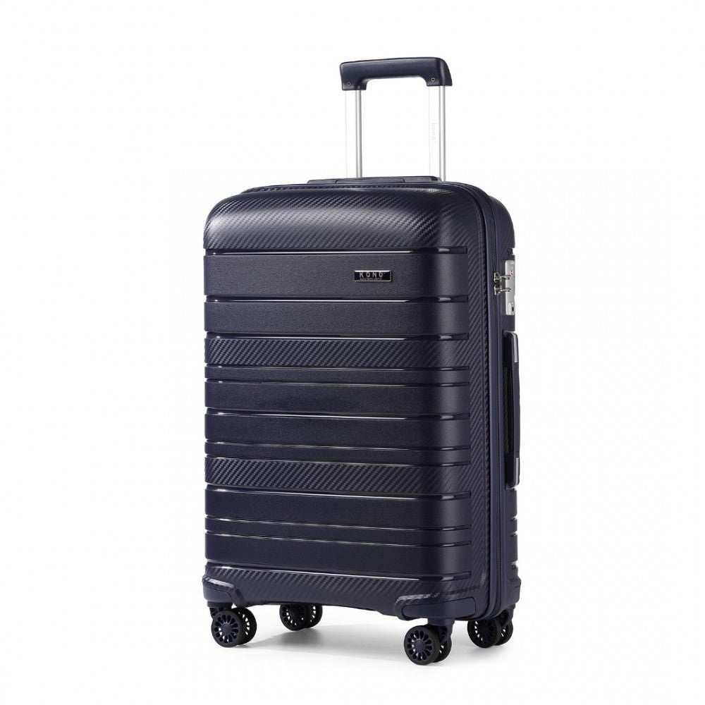 K2091L - KONO 24 INCH MULTI TEXTURE HARD SHELL PP SUITCASE - CLASSIC COLLECTION - NAVY