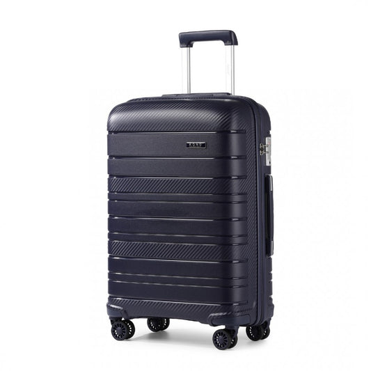 K2091L - KONO 24 INCH MULTI TEXTURE HARD SHELL PP SUITCASE - CLASSIC COLLECTION - NAVY