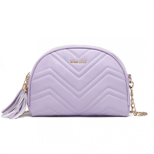 LB2236 - MISS LULU TRENDY TASSEL CROSSBODY BAG - PURPLE