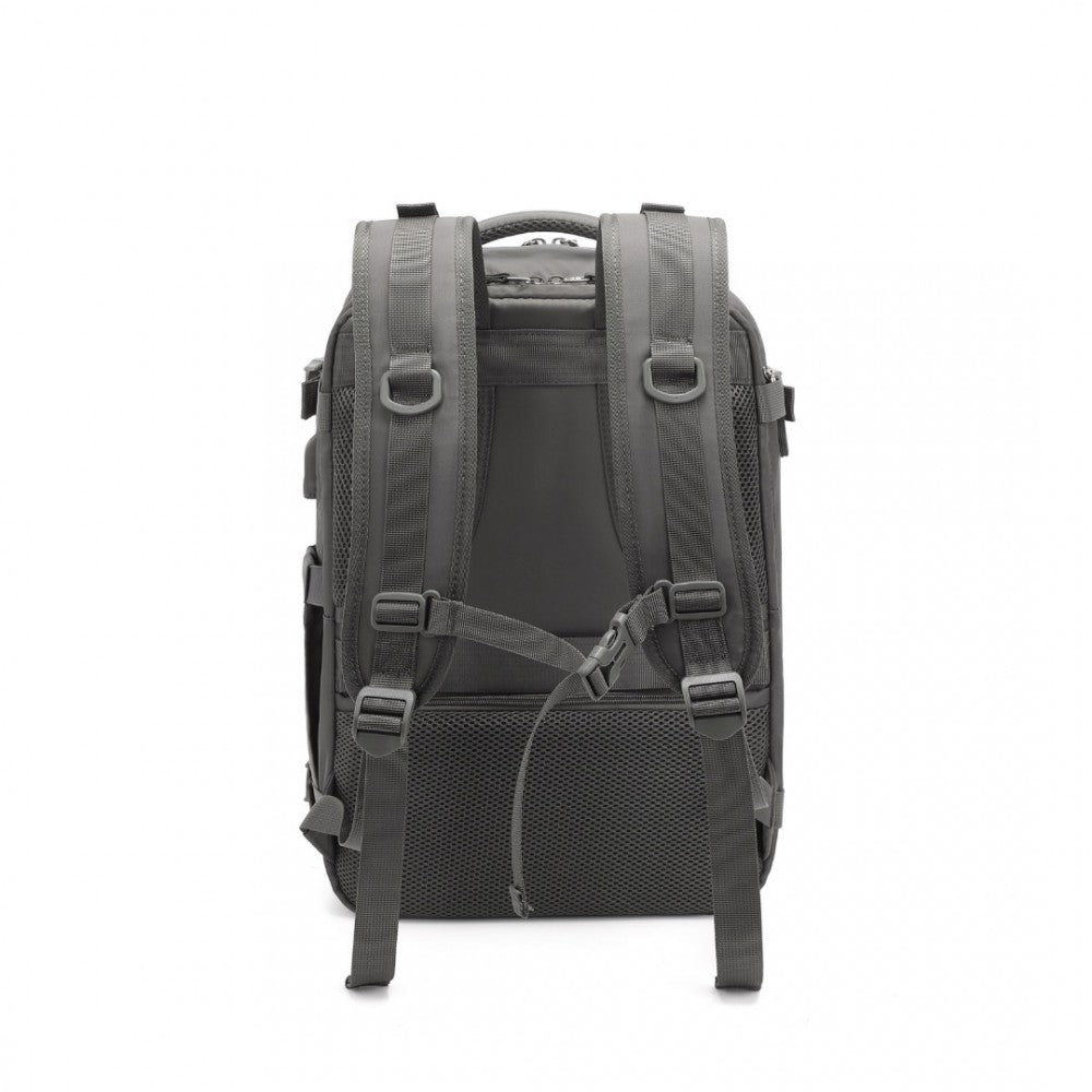 EQ2344 - KONO MULTI-FUNCTIONAL BREATHABLE TRAVEL BACKPACK WITH USB CHARGING PORT AND SEPARATE SHOE COMPARTMENT - GREY