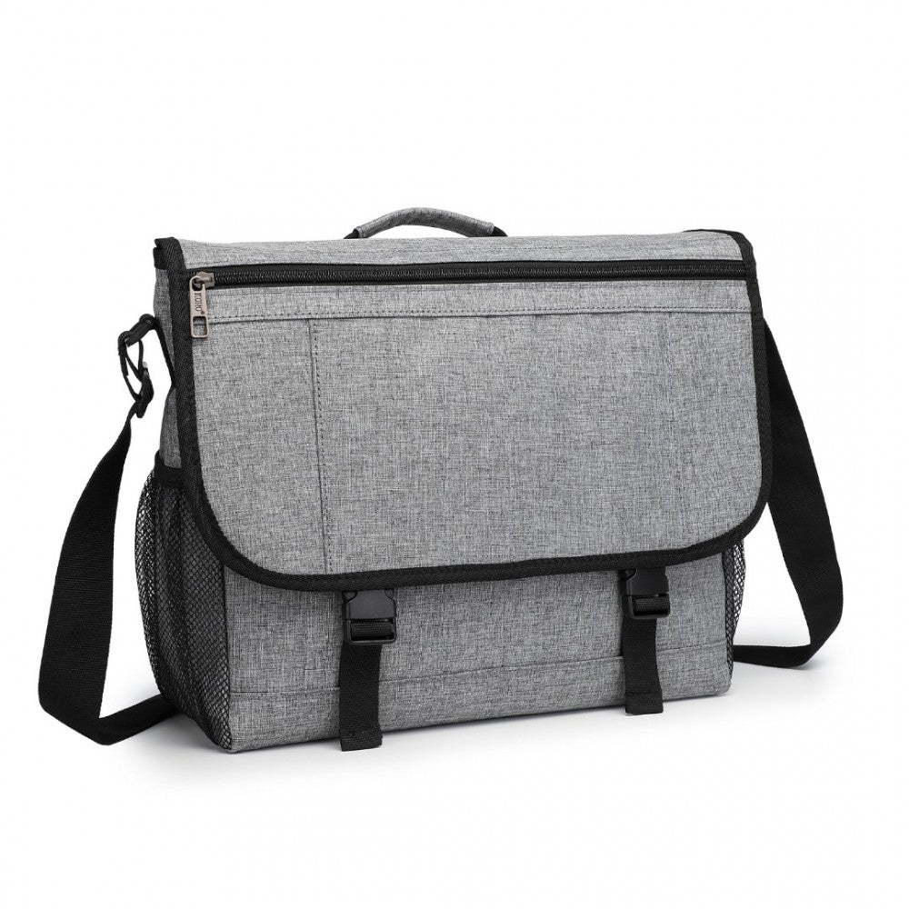 EQ2260 - KONO HIGH SECURITY MESSENGER BAG SATCHEL SHOULDER BAG - GREY