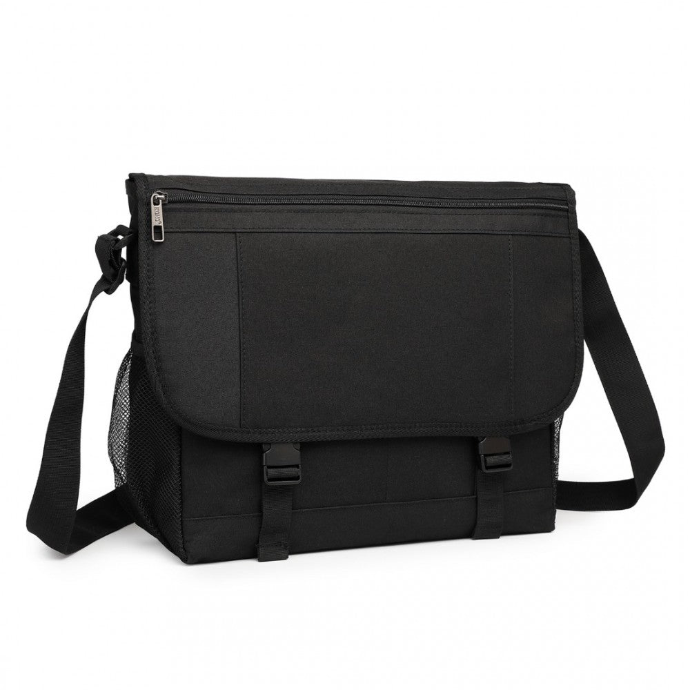 EQ2260 - KONO HIGH SECURITY MESSENGER BAG SATCHEL SHOULDER BAG - BLACK