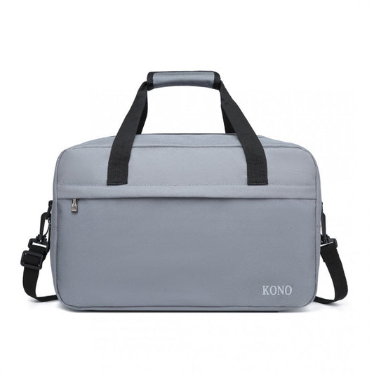 E1960M - KONO LIGHTWEIGHT MULTI PURPOSE UNISEX SPORTS TRAVEL DUFFEL BAG - LIGHT GREY