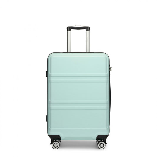 K1871-1L - KONO ABS 20 INCH SCULPTED HORIZONTAL DESIGN CABIN LUGGAGE - MINT GREEN - The Baggage Shop