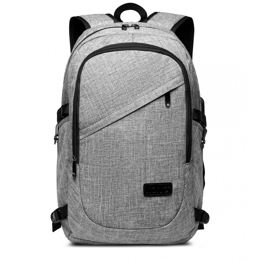 E6715 - KONO BUSINESS LAPTOP BACKPACK WITH USB CHARGING PORT - GREY