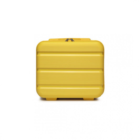 K2092L - KONO 14 INCH BRIGHT HARD SHELL PP VANITY CASE - YELLOW