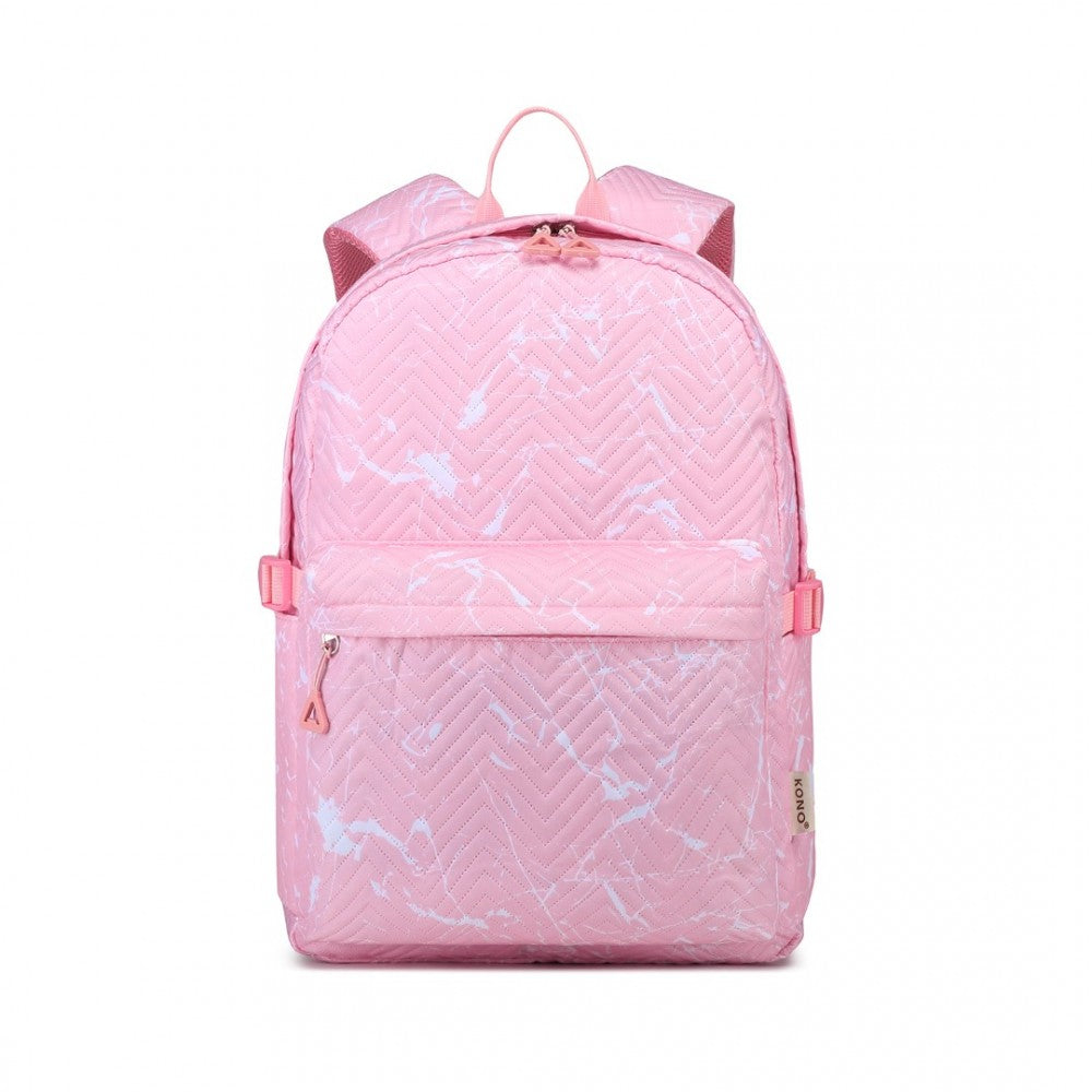 EQ2361 - KONO WATER-RESISTANT SCHOOL BACKPACK WITH SECURE LAPTOP COMPARTMENT - PINK