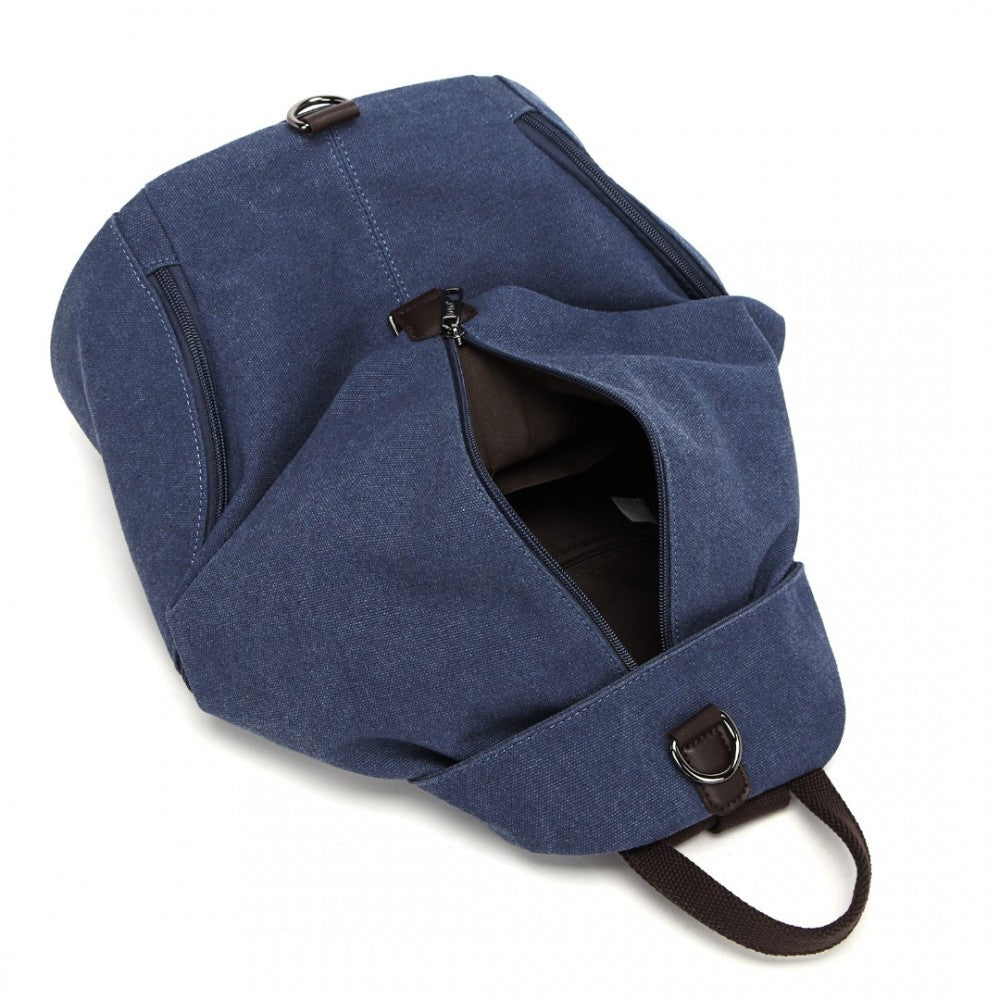 EB2044 - KONO FASHION ANTI-THEFT CANVAS BACKPACK - NAVY