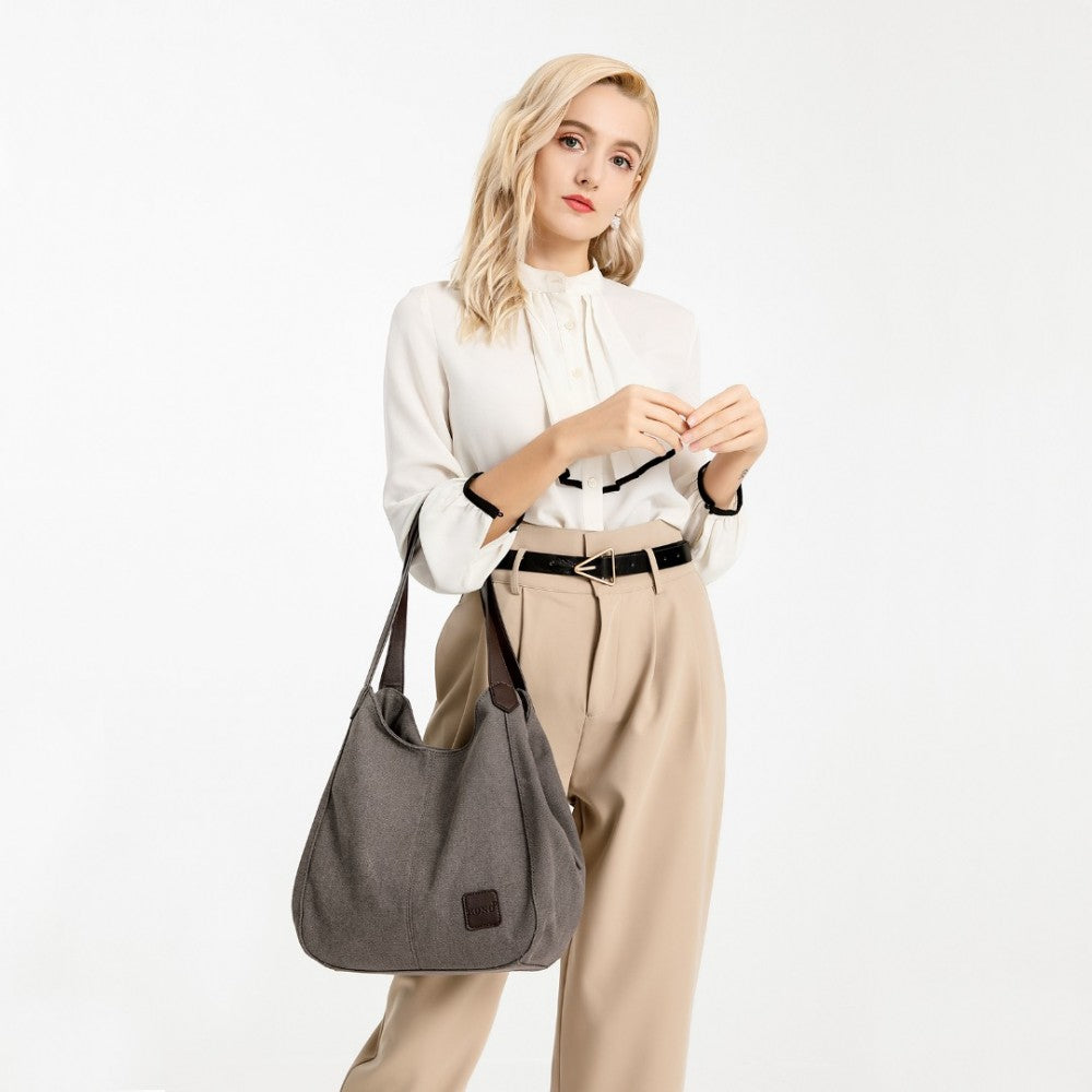 EB2040L - KONO CANVAS SHOULDER TOTE BAG - GREY