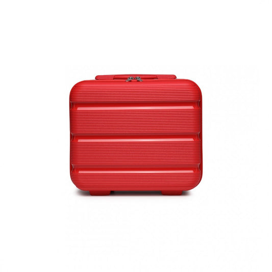 K2092L - KONO 14 INCH BRIGHT HARD SHELL PP VANITY CASE - RED