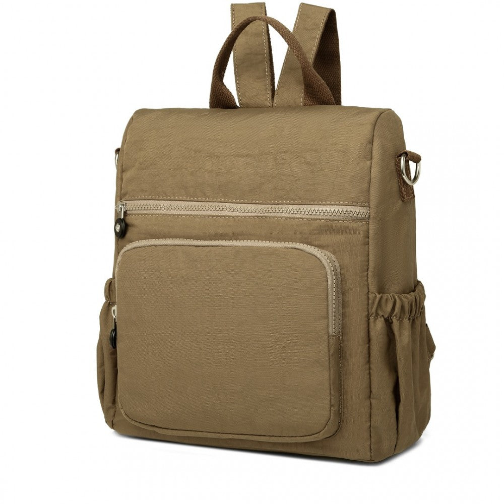 EH2107 - KONO MULTI WAY ANTI-THEFT WATERPROOF BACKPACK SHOULDER BAG - KHAKI