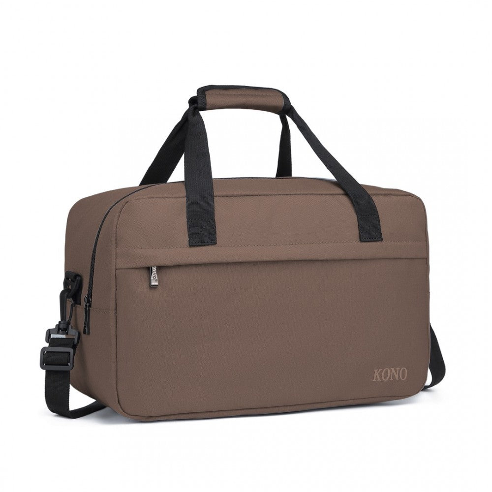 E1960M - KONO LIGHTWEIGHT MULTI PURPOSE UNISEX SPORTS TRAVEL DUFFEL BAG - BROWN