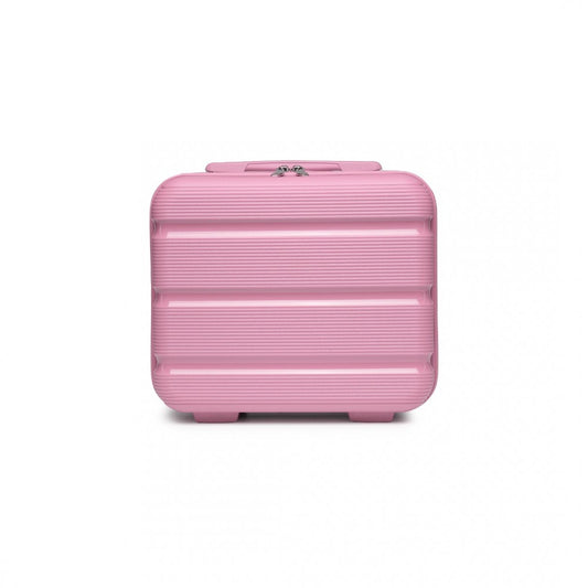 K2092L - KONO 14 INCH BRIGHT HARD SHELL PP VANITY CASE - PINK