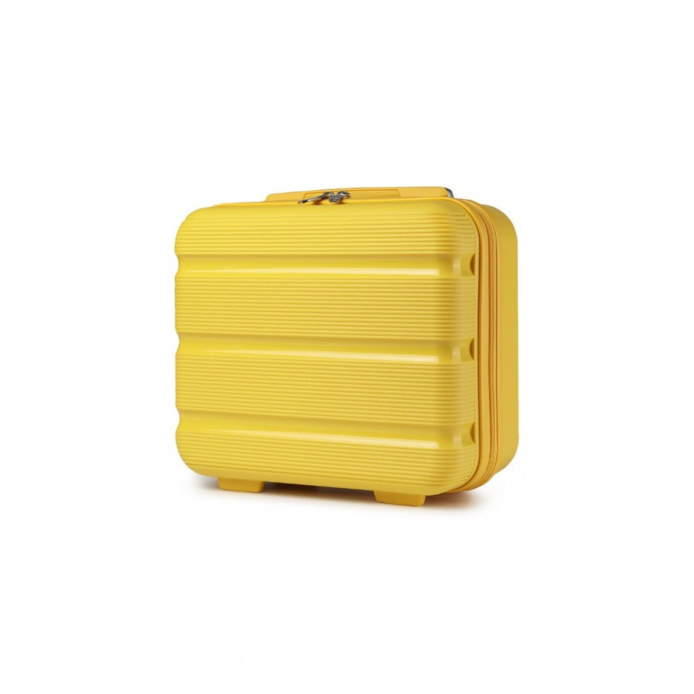 K2092L - KONO 14 INCH BRIGHT HARD SHELL PP VANITY CASE - YELLOW