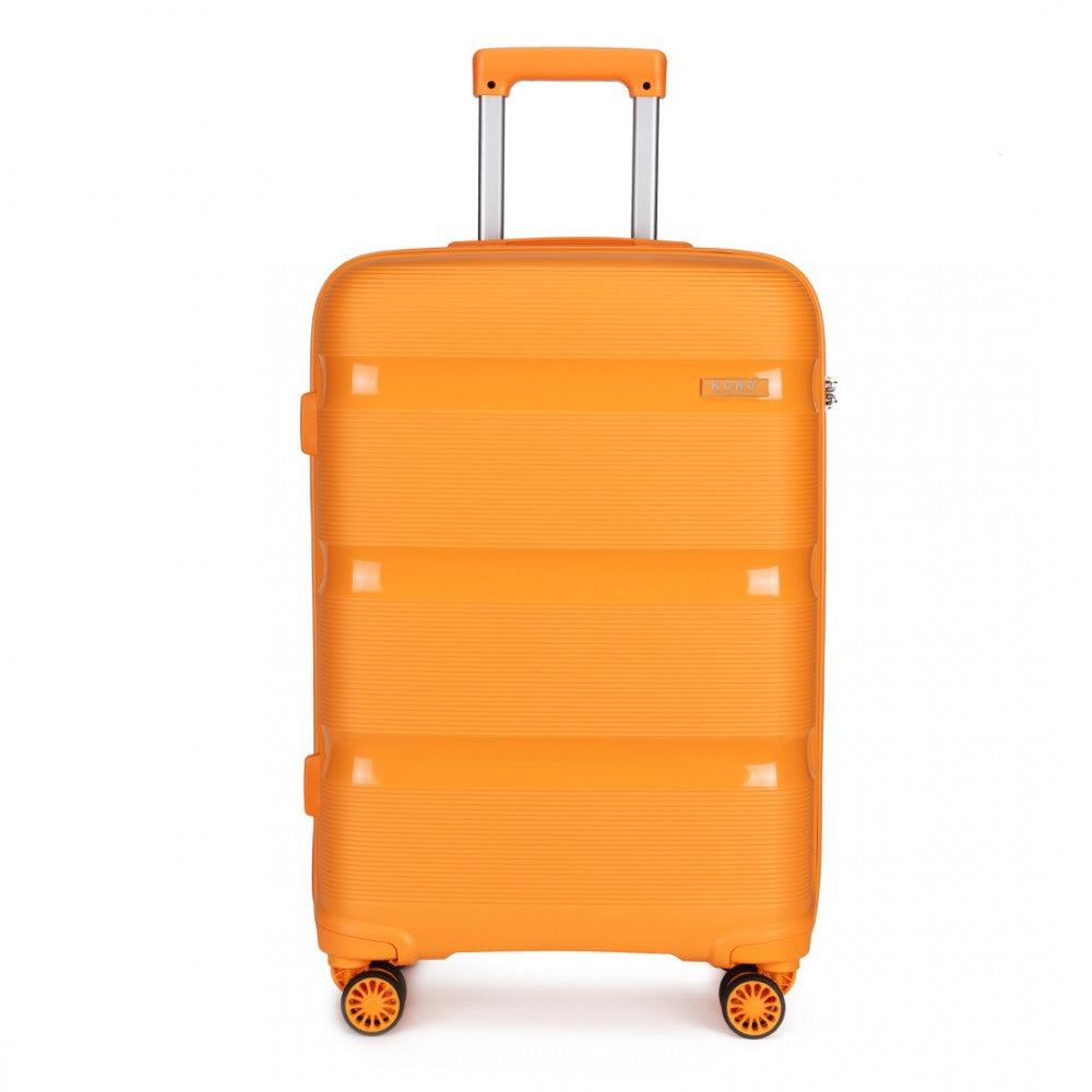 K2092L - KONO 24 INCH BRIGHT HARD SHELL PP SUITCASE - CLASSIC COLLECTION - ORANGE