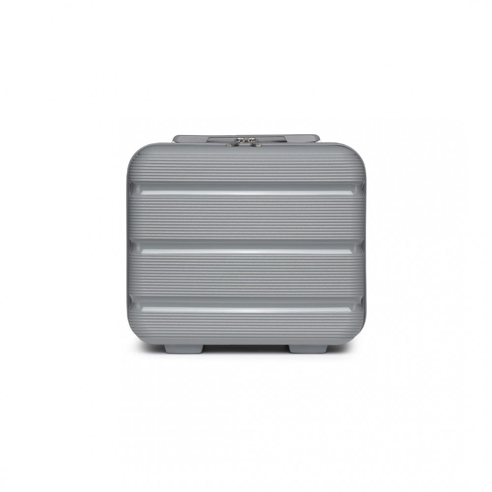 K2092L - KONO 14 INCH BRIGHT HARD SHELL PP VANITY CASE - GREY