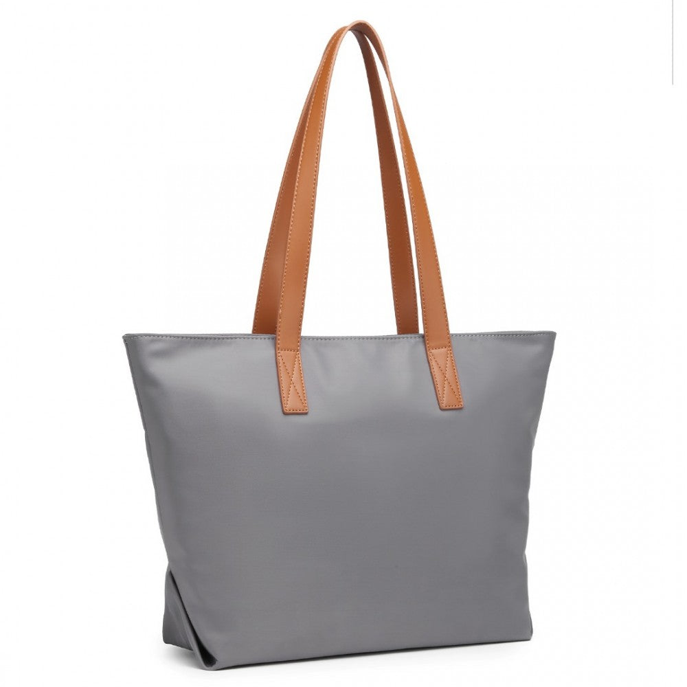 LH2240 - MISS LULU CASUAL WATERPROOF SHOPPING TOTE BAG - GREY