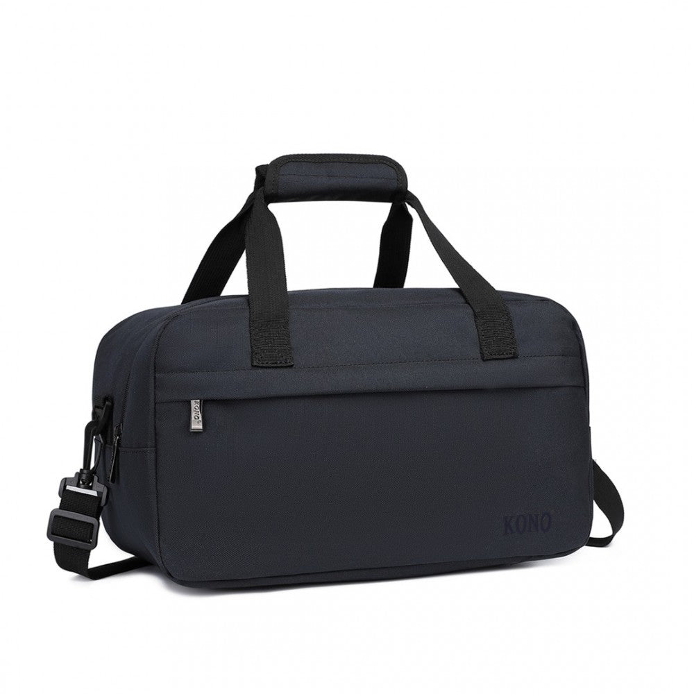 E1960S - KONO LIGHTWEIGHT MULTI PURPOSE UNISEX SPORTS TRAVEL DUFFEL BAG - DARK BLUE