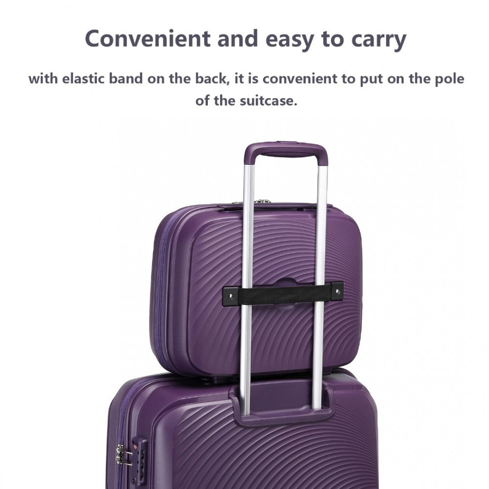 K2393L - BRITISH TRAVELLER LIGHTWEIGHT 14 INCH POLYPROPYLENE VANITY CASE - PURPLE