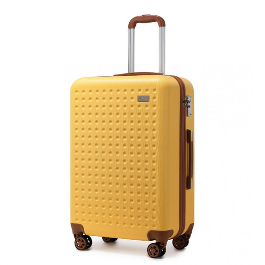 K2394L - KONO 28 INCH FLEXIBLE HARD SHELL ABS SUITCASE WITH TSA LOCK - YELLOW