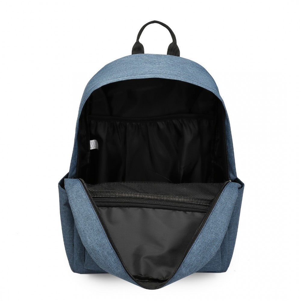 E1930 - KONO DURABLE POLYESTER EVERYDAY BACKPACK WITH SLEEK DESIGN - NAVY