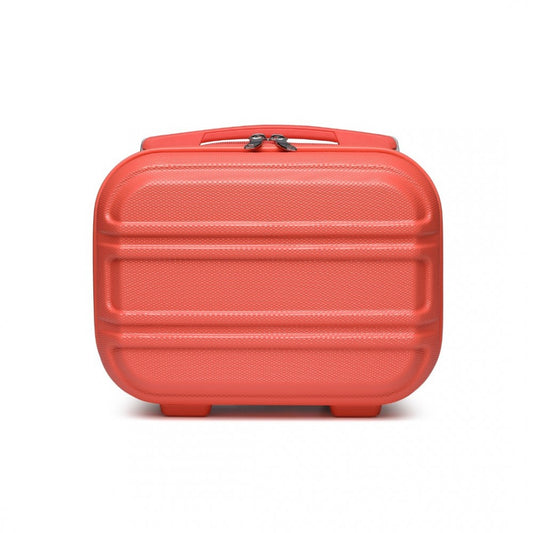 K1871-1L - KONO 12 INCH LIGHTWEIGHT HARD SHELL ABS VANITY CASE - CORAL