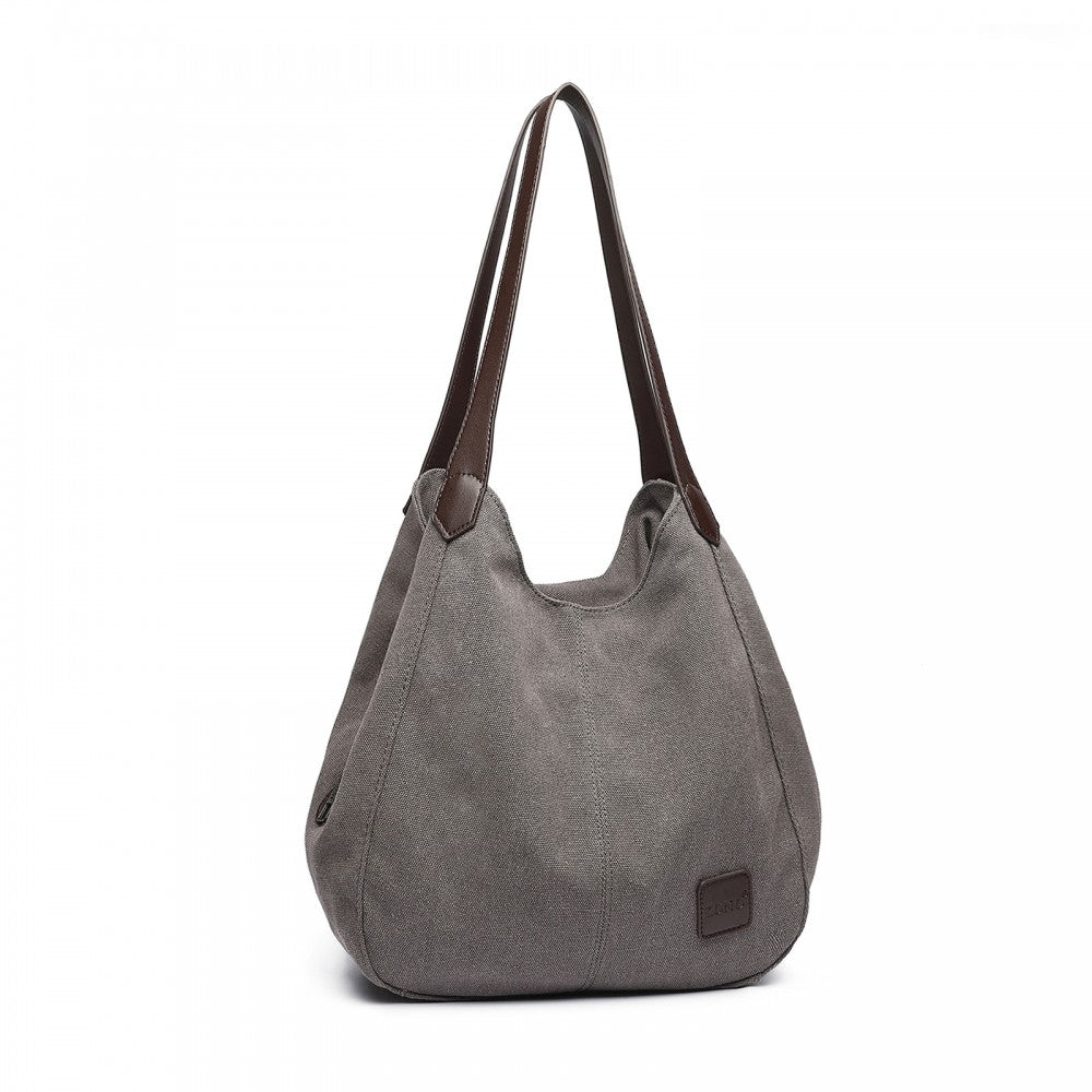 EB2040 - KONO CANVAS SHOULDER TOTE BAG - GREY