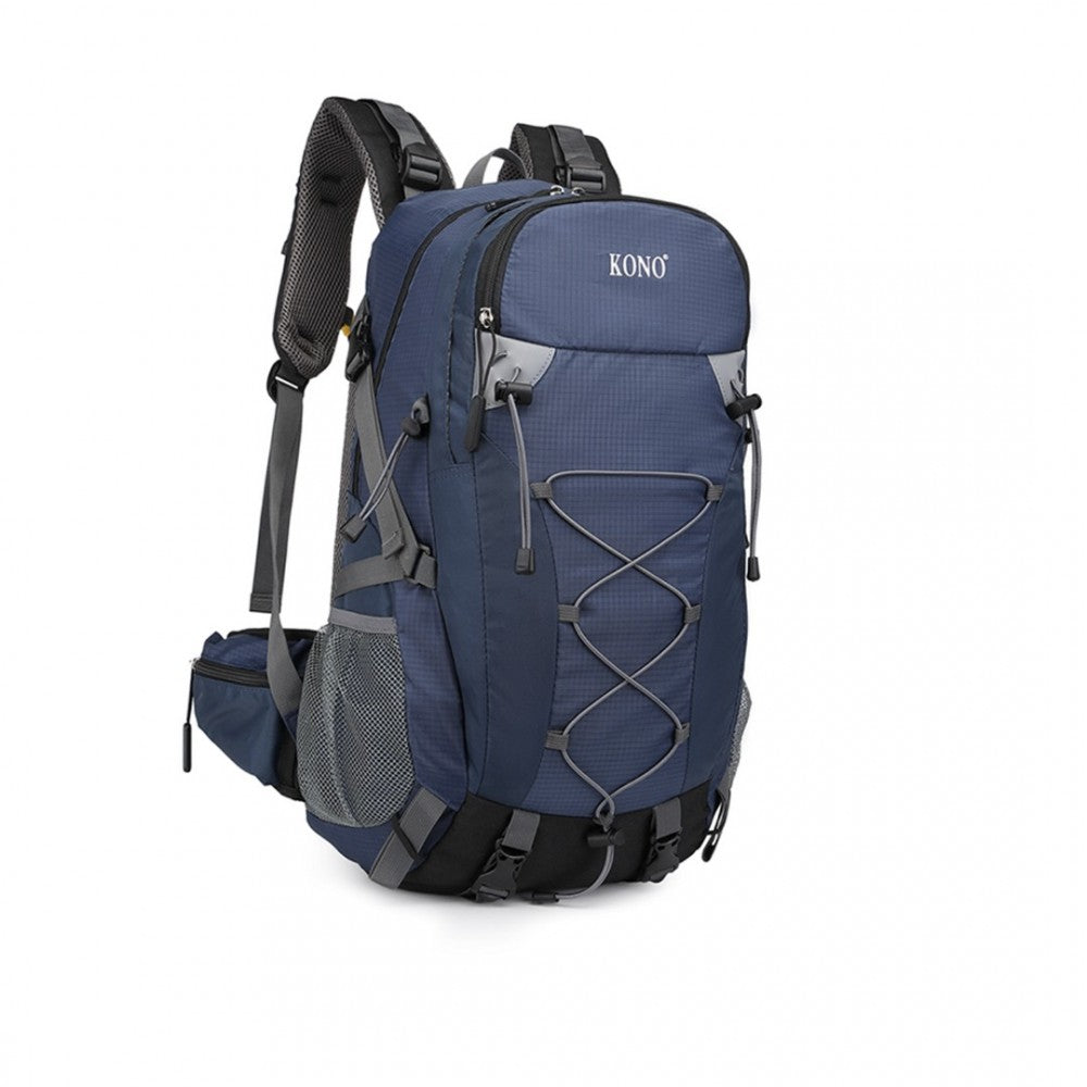 EQ2238 - KONO MULTI FUNCTIONAL OUTDOOR HIKING BACKPACK WITH RAIN COVER - NAVY