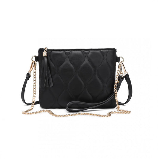 LB2247 - MISS LULU SMALL PU LEATHER SOFT CROSSBODY BAG - BLACK