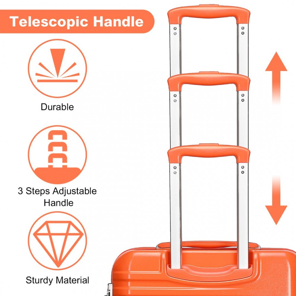 K2391L - BRITISH TRAVELLER 28 INCH DURABLE POLYCARBONATE AND ABS HARD SHELL SUITCASE WITH TSA LOCK - ORANGE