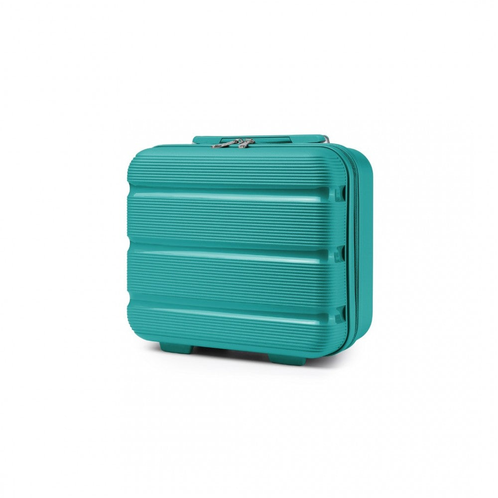 K2092L - KONO 14 INCH BRIGHT HARD SHELL PP VANITY CASE - TEAL