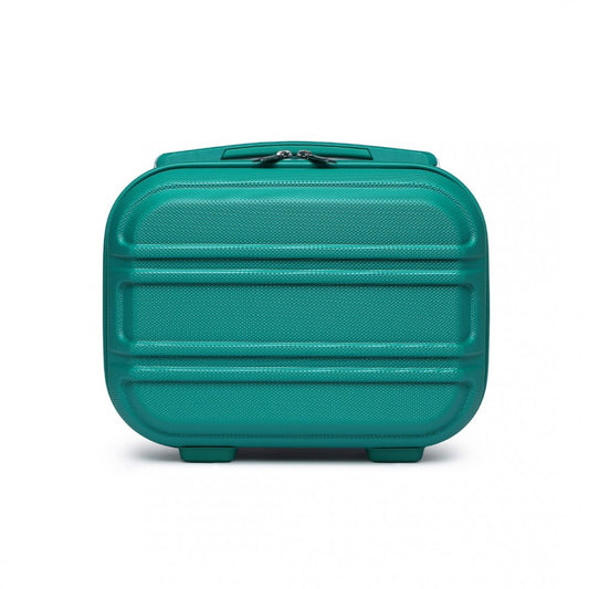 K1871-1L - KONO 12 INCH LIGHTWEIGHT HARD SHELL ABS VANITY CASE - TEAL