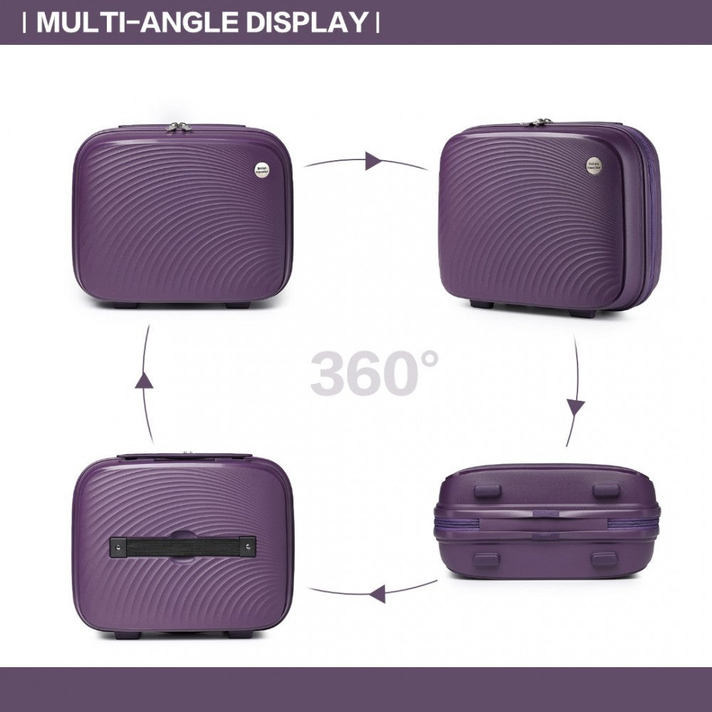 K2393L - BRITISH TRAVELLER LIGHTWEIGHT 14 INCH POLYPROPYLENE VANITY CASE - PURPLE