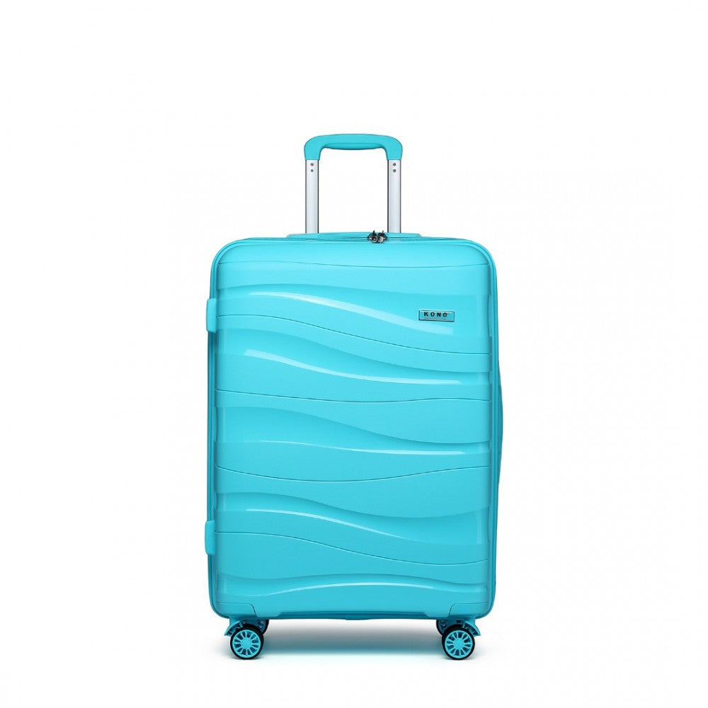 K2094L - KONO 28 INCH LIGHTWEIGHT POLYPROPYLENE HARD SHELL SUITCASE WITH TSA LOCK - BLUE